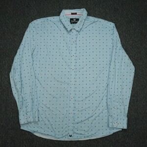 Buttercloth Shirt Mens 3XL Blue Icy Cotton Long Sleeve Button Up